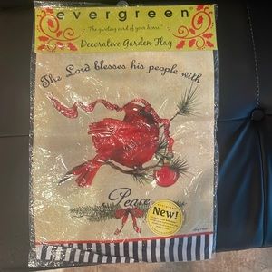 Evergreen Decorative Garden Flag with Cardinal